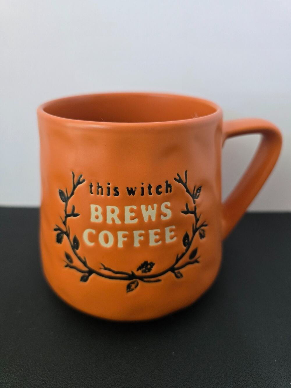 " This Witch Brews Coffee " Coffee Mug in Pumpkin Orange By Place & Time